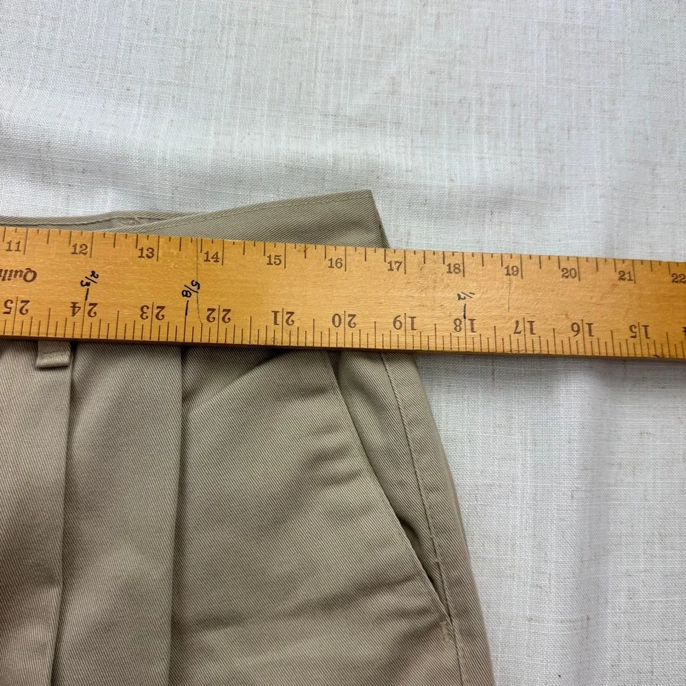 VTG Wrangler Riata Mens Pleated Chinos Tan Khaki Twill Relaxed Fit Pants 34x27